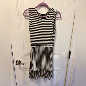 Hi-Line Madewell Women's Sleeveless White Black Striped A-Line Dress Size S